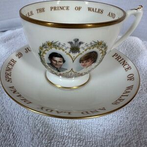 Staffordshire English Charles and Diana tea cup and saucer